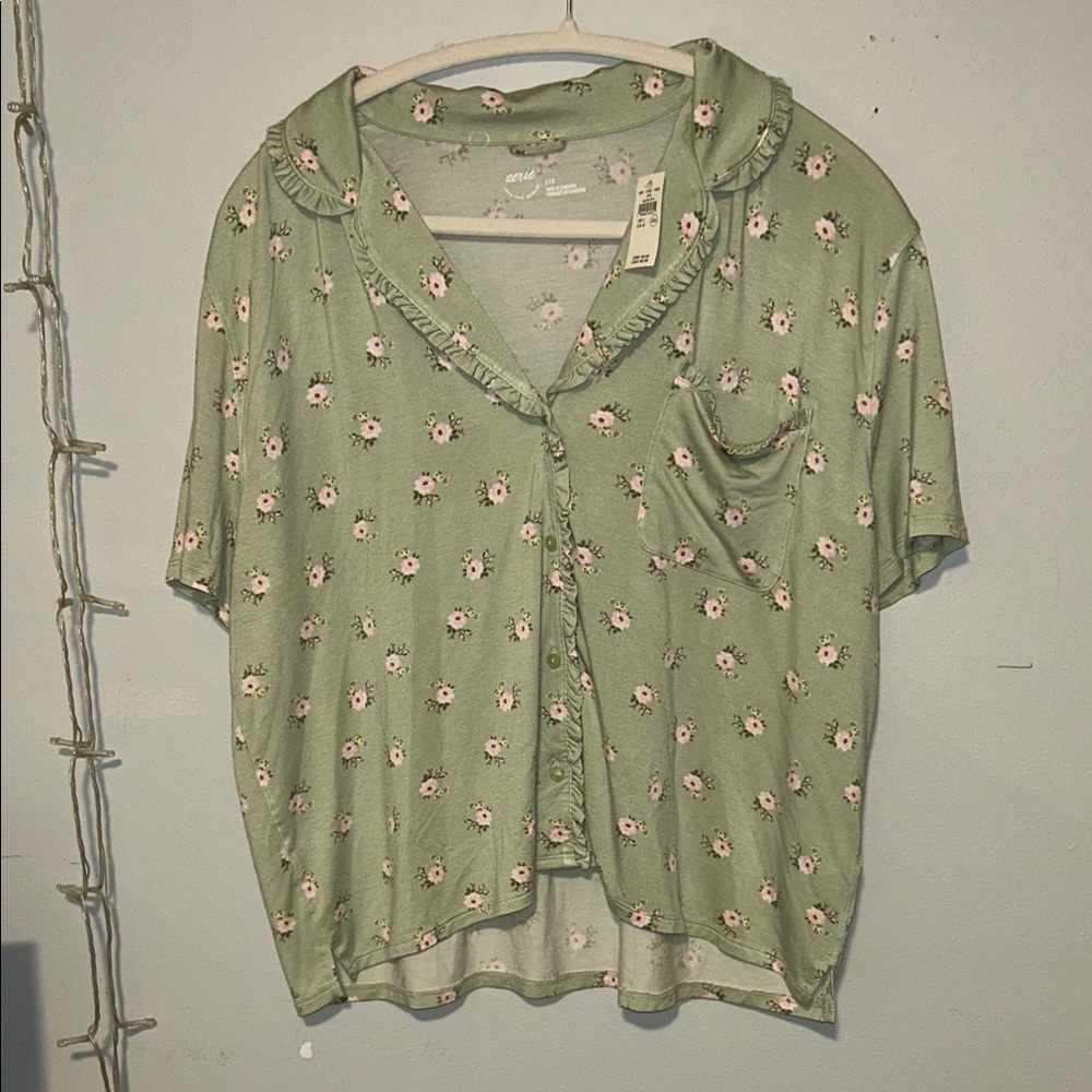 Aerie Real Floral Pajama Shirt - Large NWT